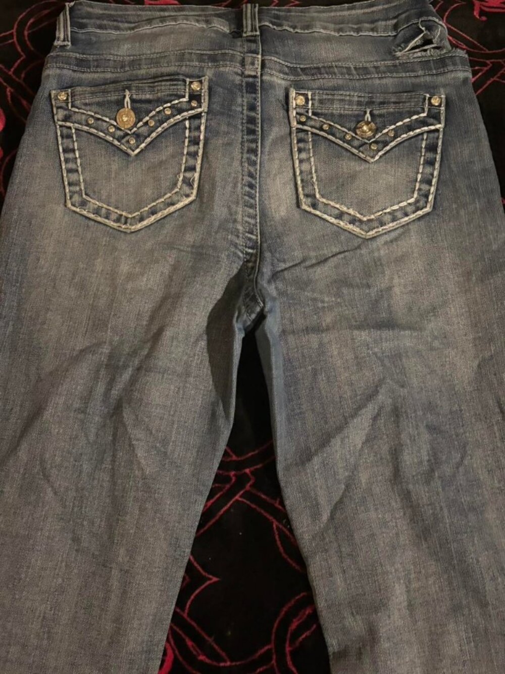 Women's Blue and Navy Jeans - Picture 2 of 5